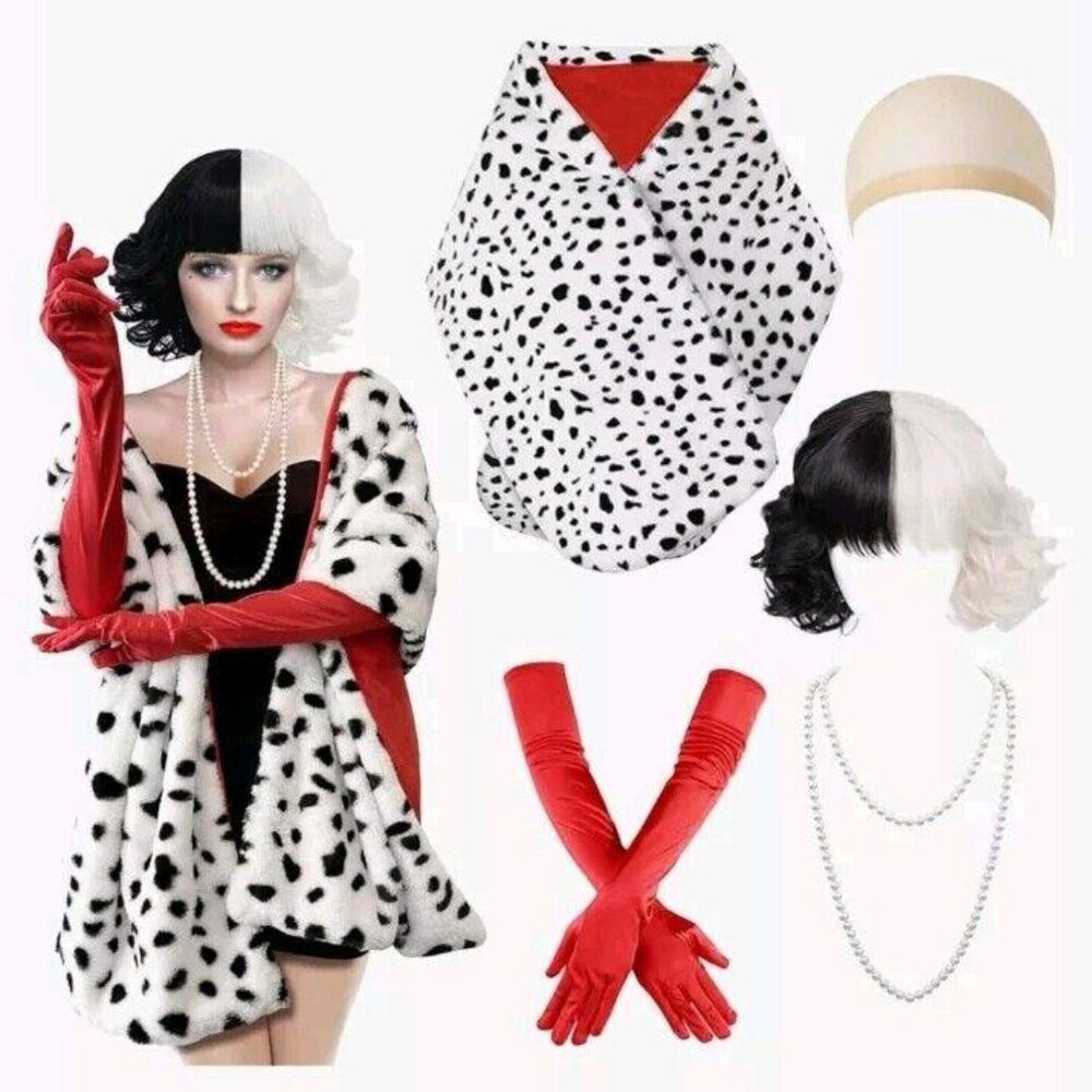 Cruella-Inspired Dalmatian Halloween Costume